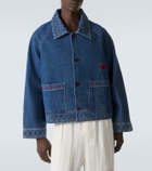 Bode Embroidered wool and cotton denim jacket