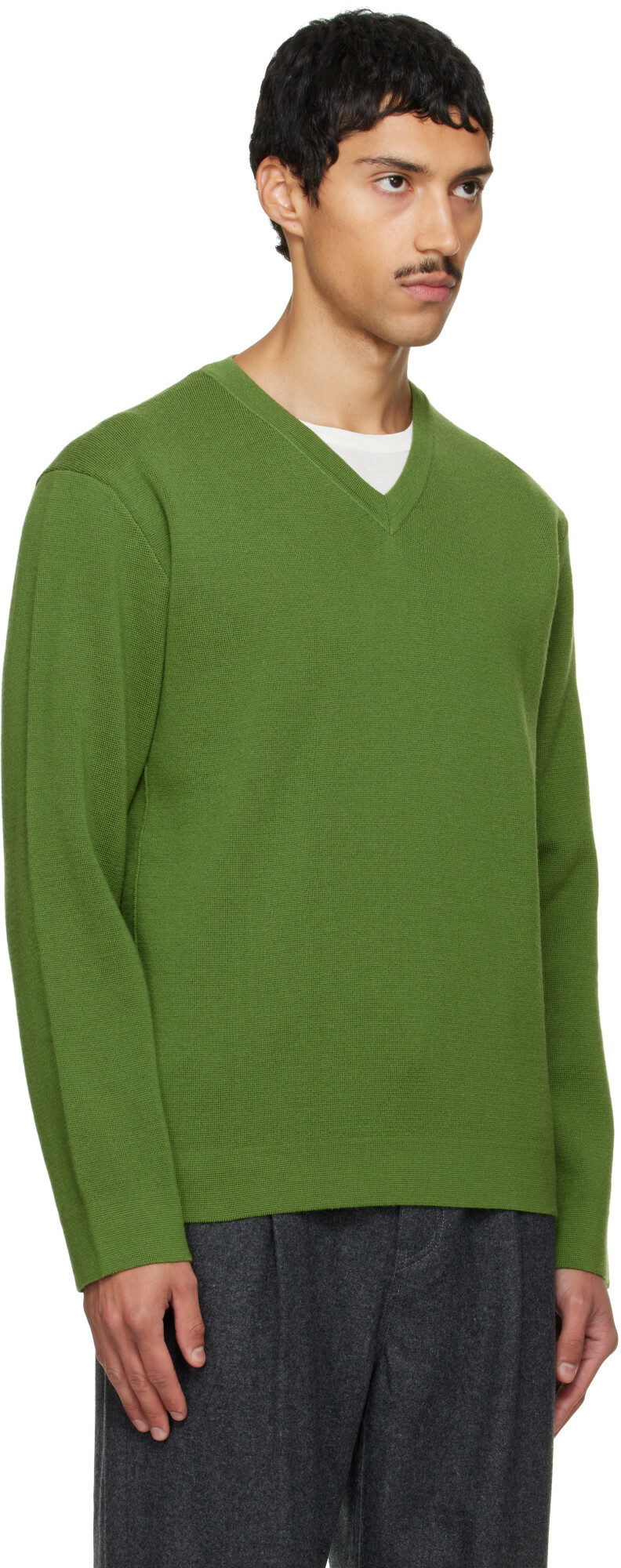 Solid Homme Green Wool Sweater