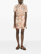 ZIMMERMANN - Floral Print Belted Linen Mini Dress