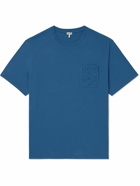 LOEWE - Logo-Embroidered Cotton-Jersey T-Shirt - Blue