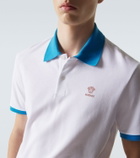 Versace Printed cotton piqué polo shirt