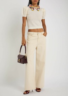 Alice + Olivia Chase Puff Sleeve Sweater Ivory