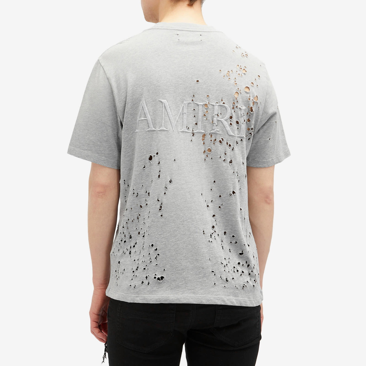 【AMIRI】グレー「MA」刺繍Tシャツ Amiri Grey MA Shotgun Embroidered T-Shirt | Garmentory