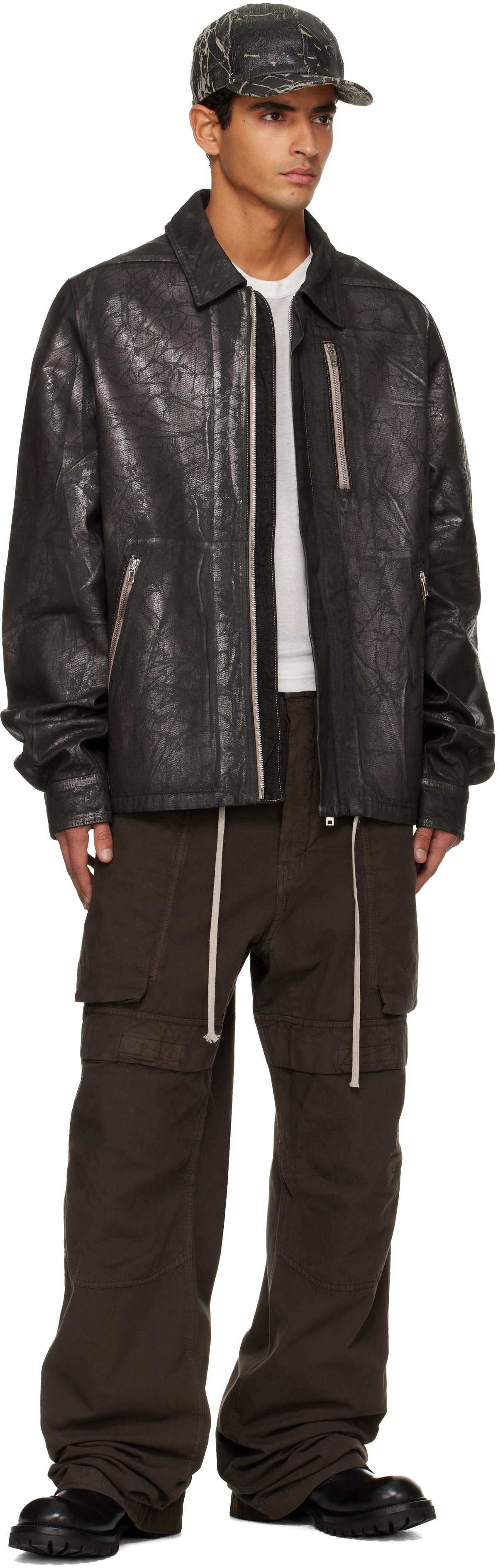 Rick Owens DRKSHDW Black Concealed Zipfront Denim Jacket