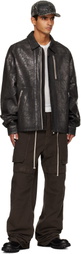 Rick Owens DRKSHDW Black Concealed Zipfront Denim Jacket