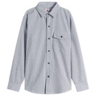 Randy's Garments Men's Randy’s Garments  1 Pocket Shirt in White/Indigo Stripe Denim