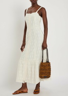 Paige Kelli Embroidered Cotton and Silk-blend Midi Dress White