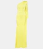 Alex Perry Caped one-shoulder satin gown