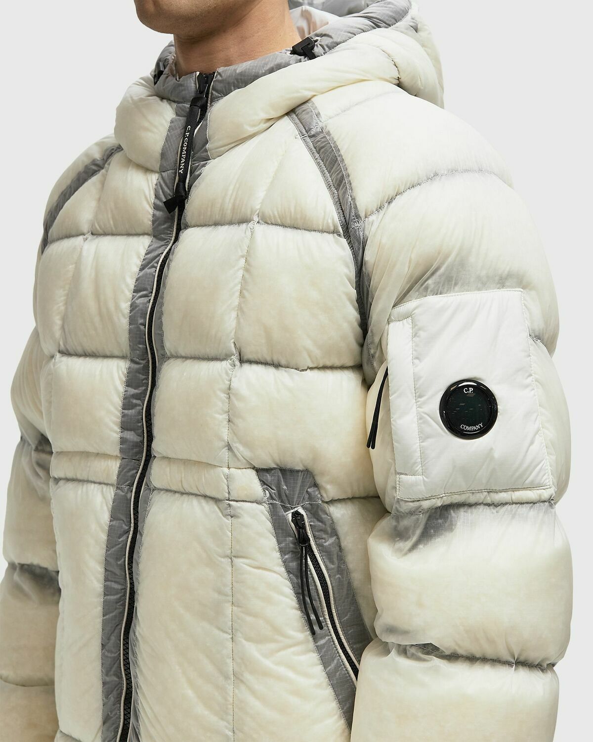 C.P. Company D.D. Shell Hooded Down Jacket Beige Mens Down & Puffer Jacket