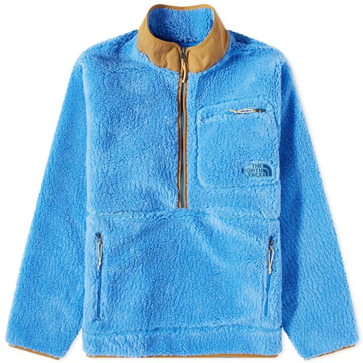 Photo: The North Face Men's Extreme Pile Fleece Jacket in Super Sonic Blue/Utility Brown