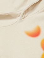 POLITE WORLDWIDE® - Lava Lamp Printed Washed Cotton and Hemp-Blend Fleece Hoodie - Orange