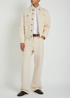 Valentino Garavani Giubbino Genio Logo Denim Jacket White