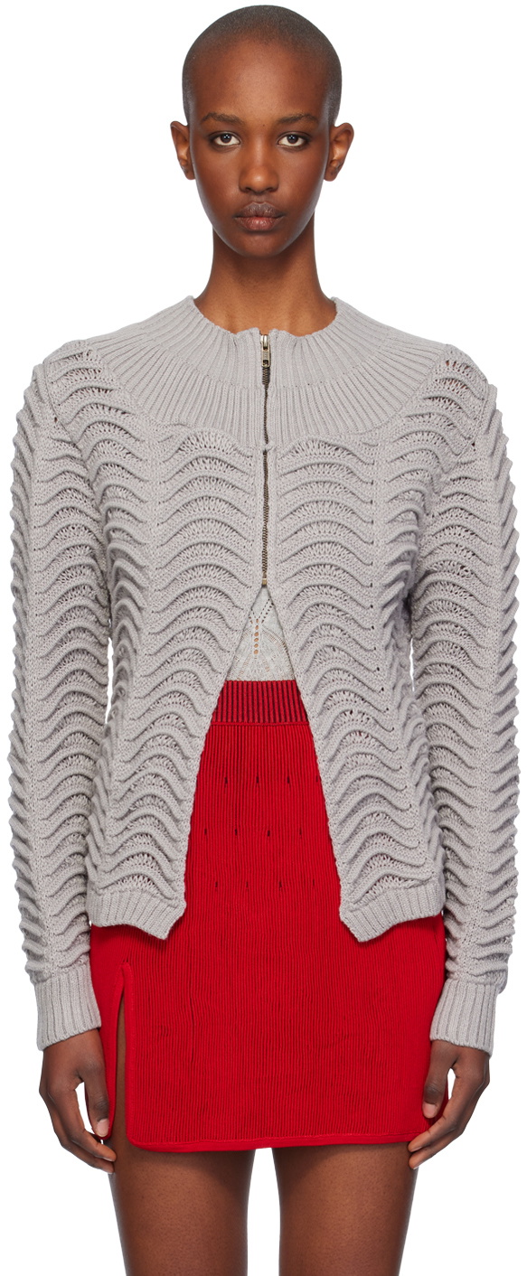 Isa Boulder Blue Spiral Collar Cardigan Isa Boulder