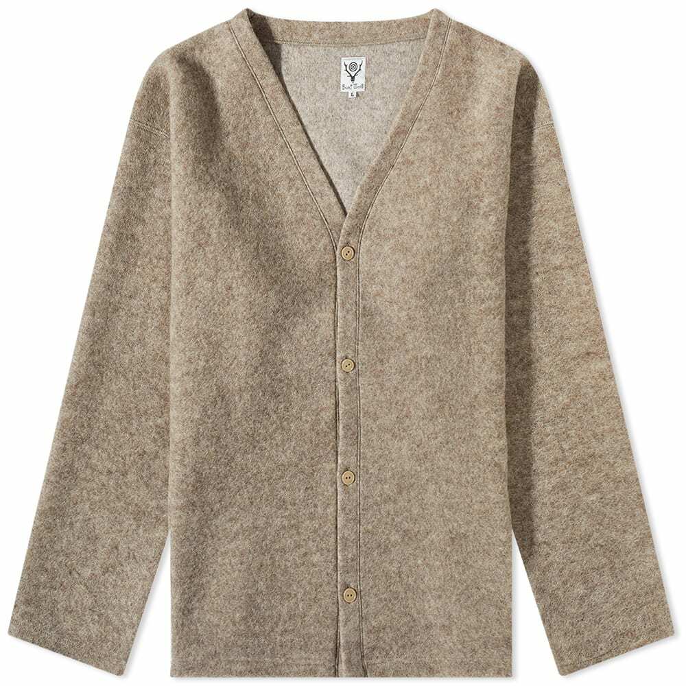 South2 West8 Men's Boiled Wool Cardigan in Beige South2 West8