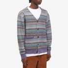 Fucking Awesome Men's Dill Painting Intarsia Cardigan in Purple
