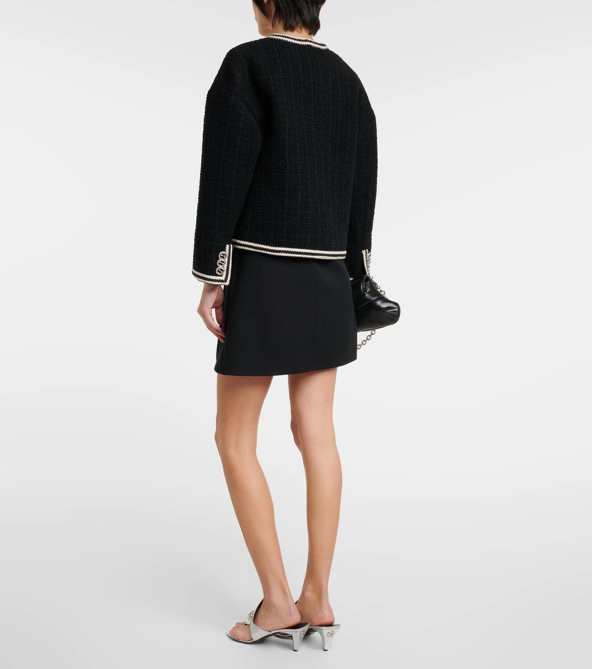 ジャケット GUCCI SHORT JACKET IN BOUCLA WOOL Gucci Embellished bouclé tweed wool jacket Gucci