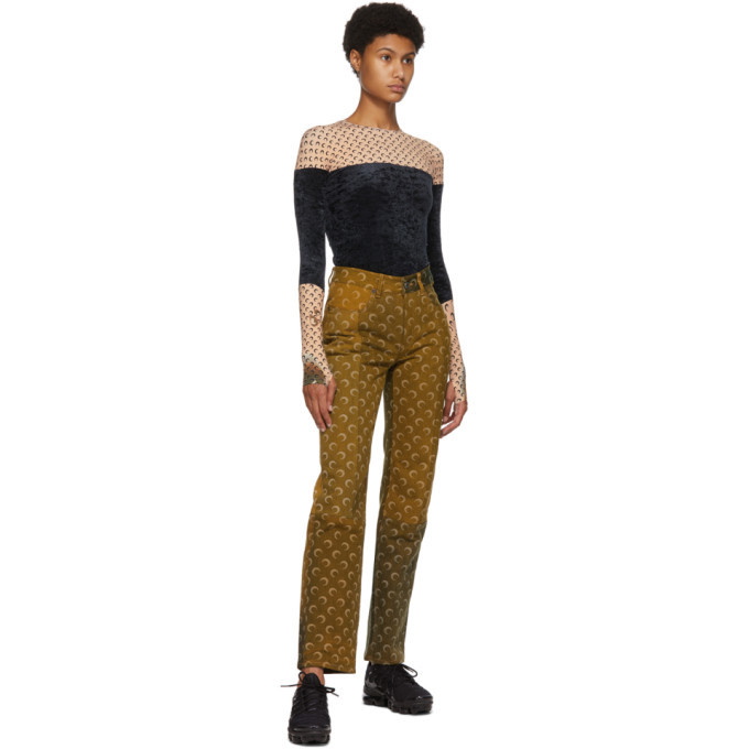 Marine Serre Yellow Moon Patchwork Jeans Marine Serre