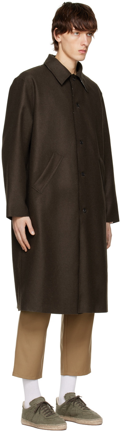 Camiel Fortgens Brown Raw Edge Coat Camiel Fortgens