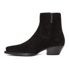 Saint Laurent Black Suede Lukas Boots