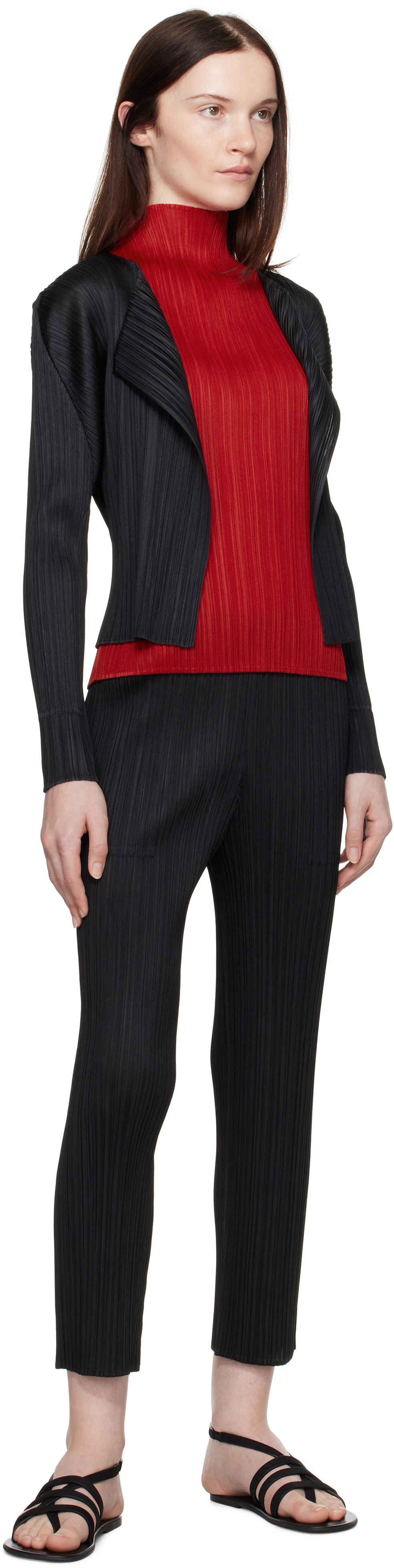 PLEATS PLEASE ISSEY MIYAKE - PLEATS PLEASE MONTHLY NOVEMBER黒カーディガン3 SHADOW STUDY PLEATS SOLID Cardigan Black – ISSEY MIYAKE EU