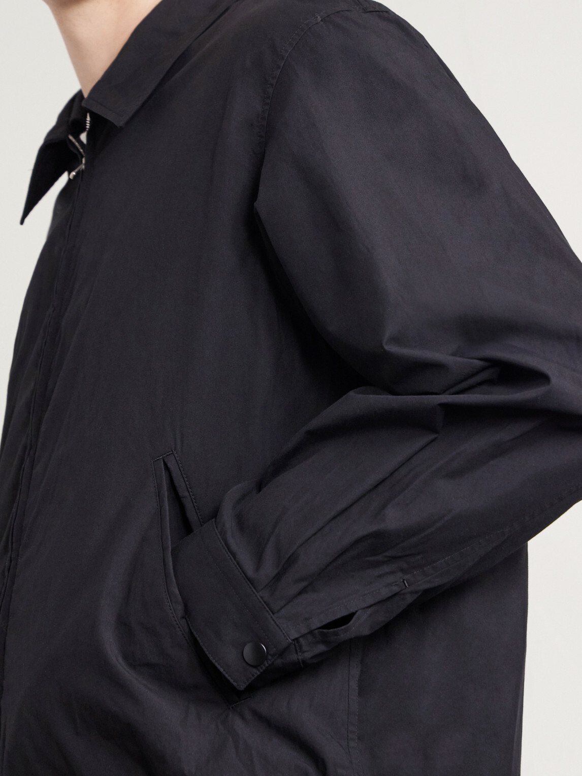 ATON - Cotton-Blend Gabardine Harrington Jacket - Black