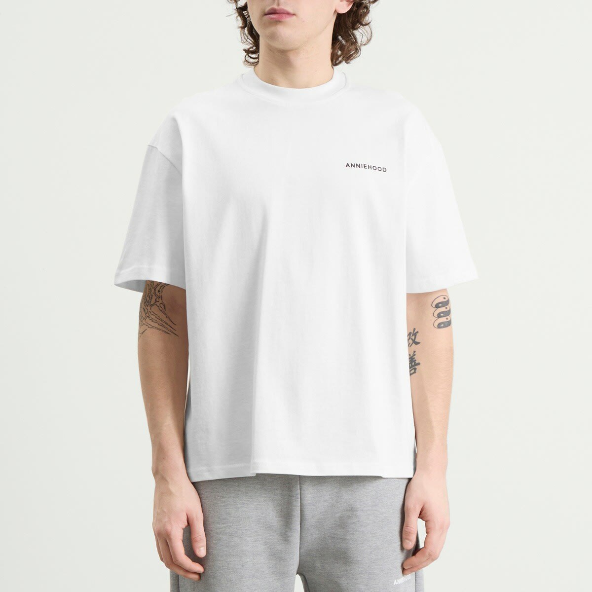 ANNIE HOOD Men's Mini Logo T-Shirt in White