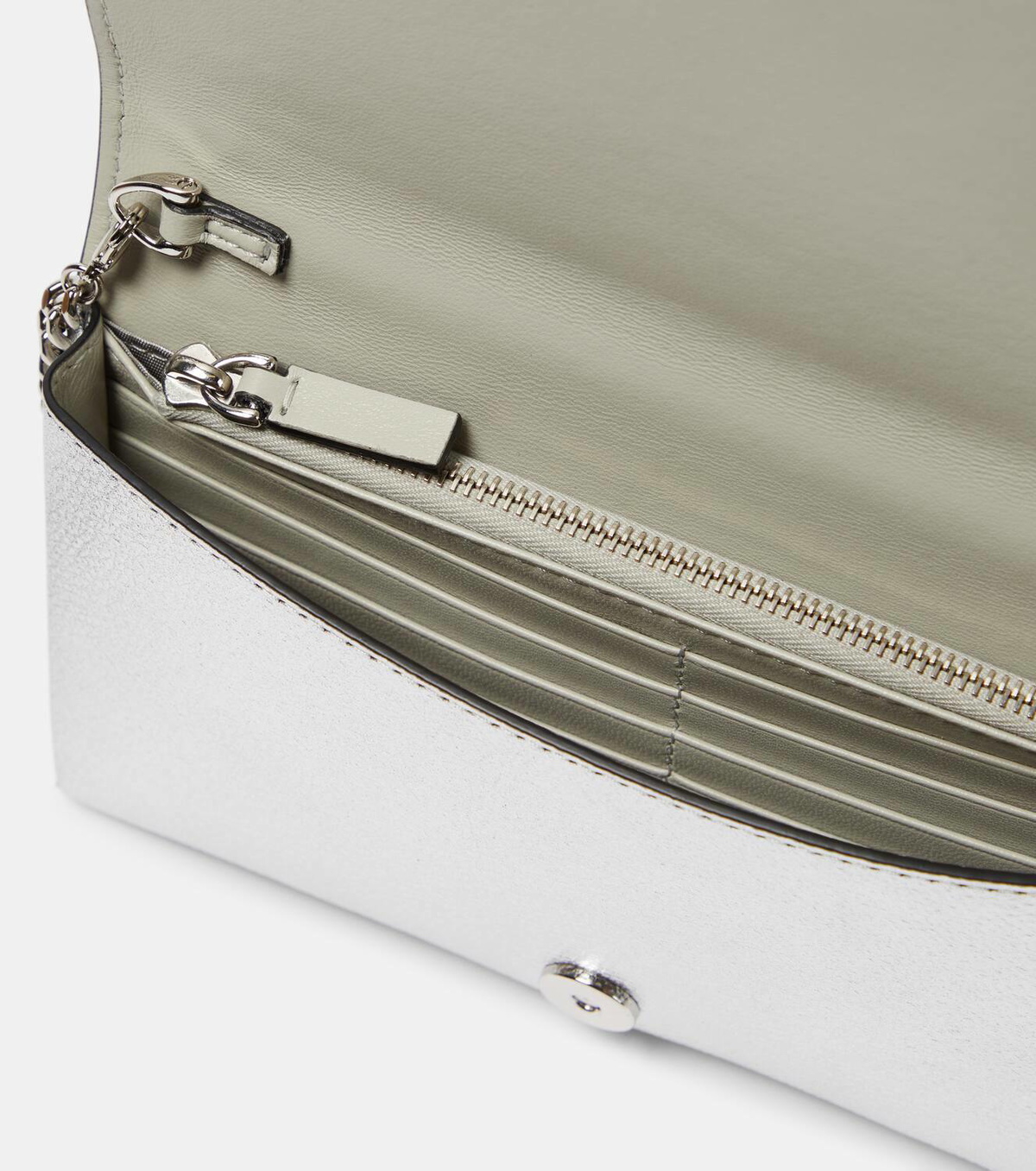 折りたたみ財布 VALENTINO GARAVANI VLOGO SIGNATURE LEATHER WALLET VLogo Signature Small leather wallet on chain in gold