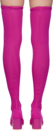 MM6 Maison Margiela Pink Thigh-High Sock Boots