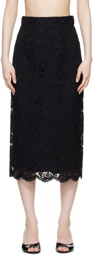 Dolce&Gabbana Black Floral Midi Skirt