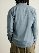 Faherty - Indigo-Dyed Organic Denim Western Shirt - Blue