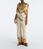 La DoubleJ Full-On printed silk twill top