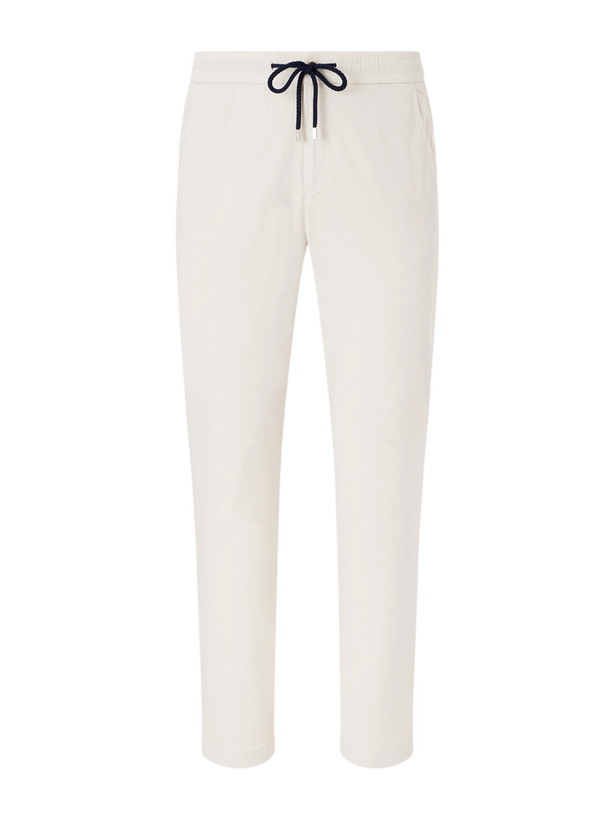 Photo: Vilebrequin - Paulo Straight-Leg Cotton-Blend Satin Drawstring Trousers - Neutrals