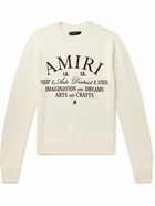 AMIRI - Slim-Fit Logo-Embroidered Wool Sweater - Neutrals