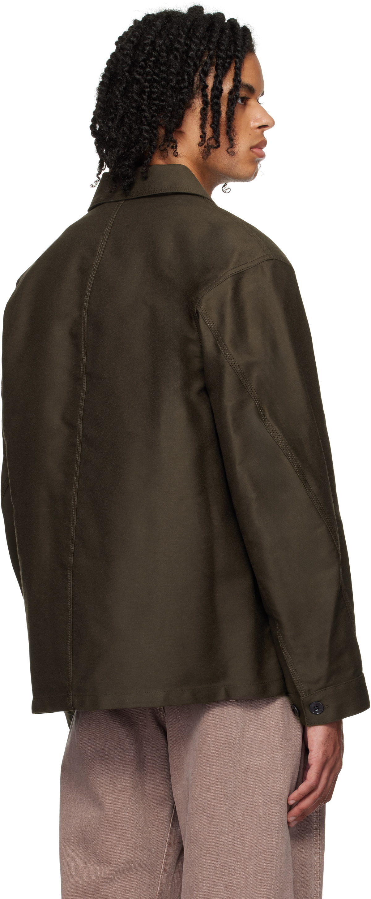 LEMAIRE Brown Twisted Sleeve Workwear Jacket Lemaire