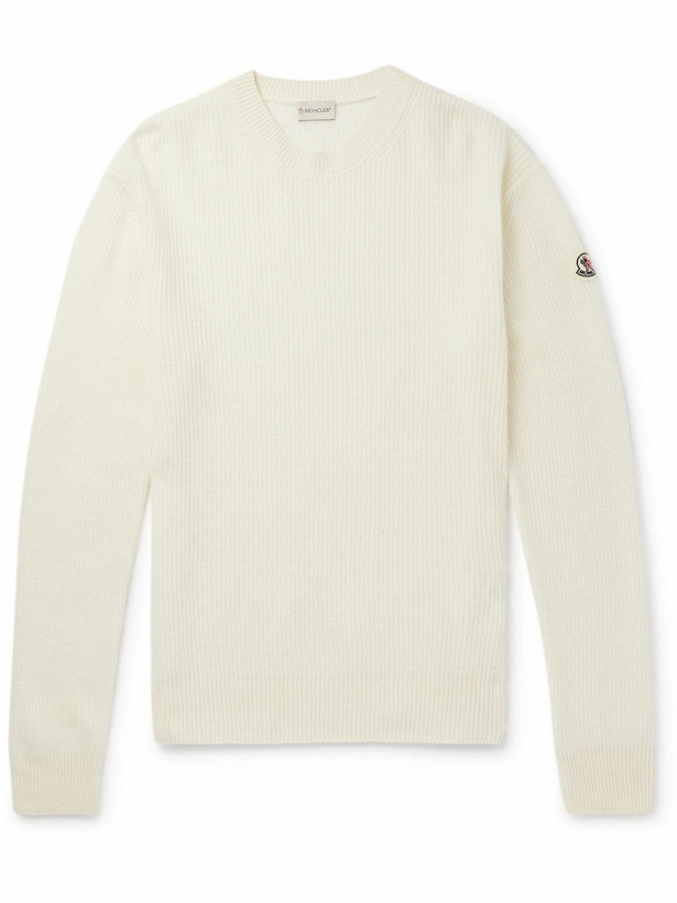 Photo: Moncler - Ribbed Virgin Wool and Cashmere-Blend Sweater - Neutrals