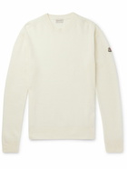 Moncler - Ribbed Virgin Wool and Cashmere-Blend Sweater - Neutrals
