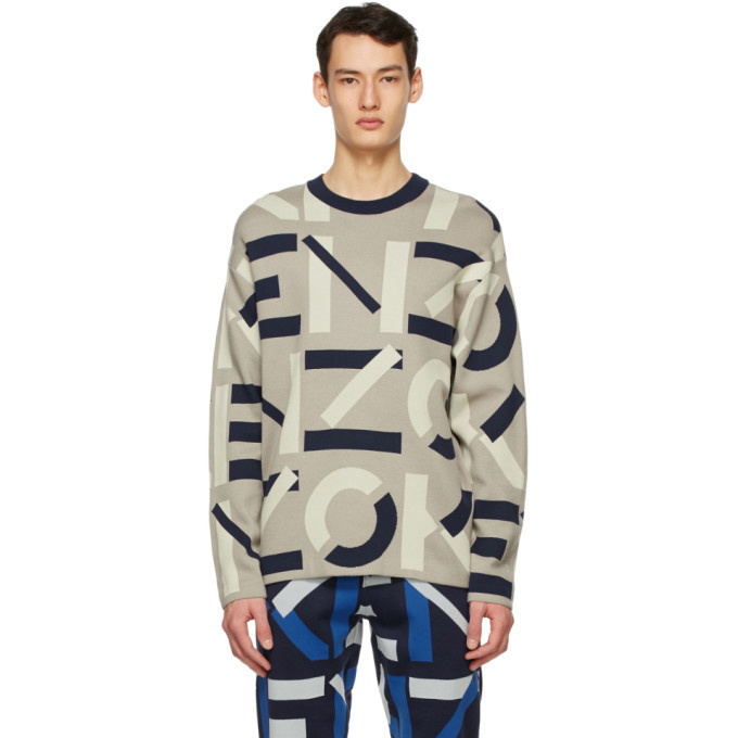 Photo: Kenzo Grey Jacquard Monogram Sport Sweater