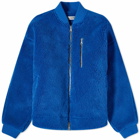 Cole Buxton Men's Fleece Bomber Jacket in Cobalt Blue