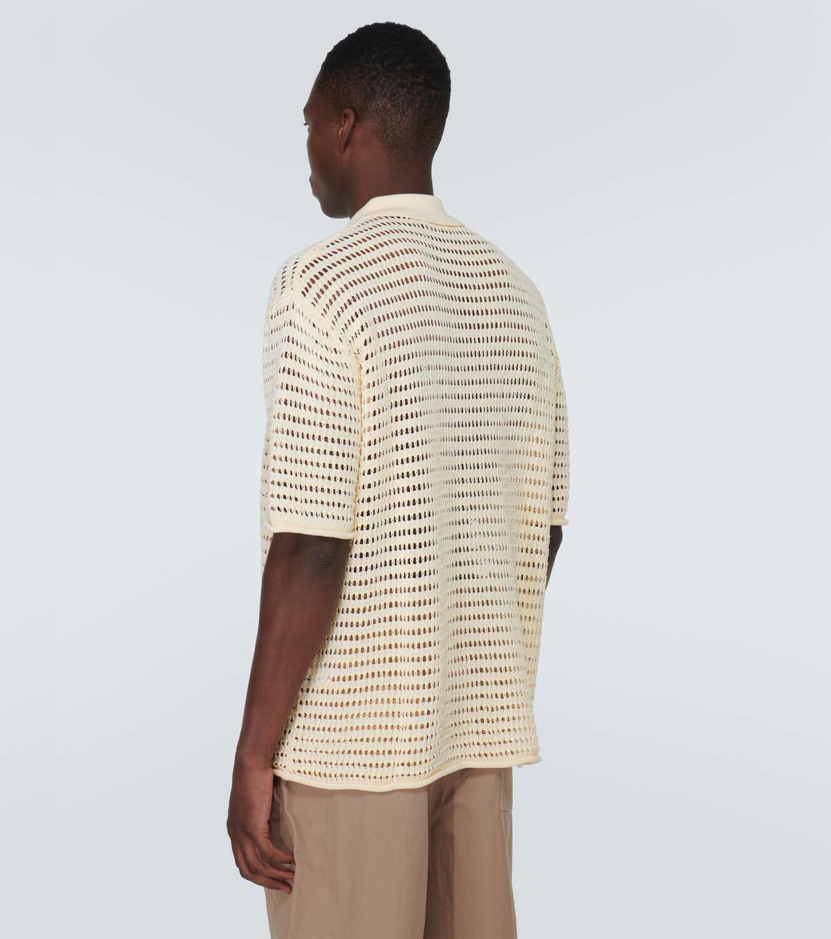 Pointelle Relaxed Polo Shirt