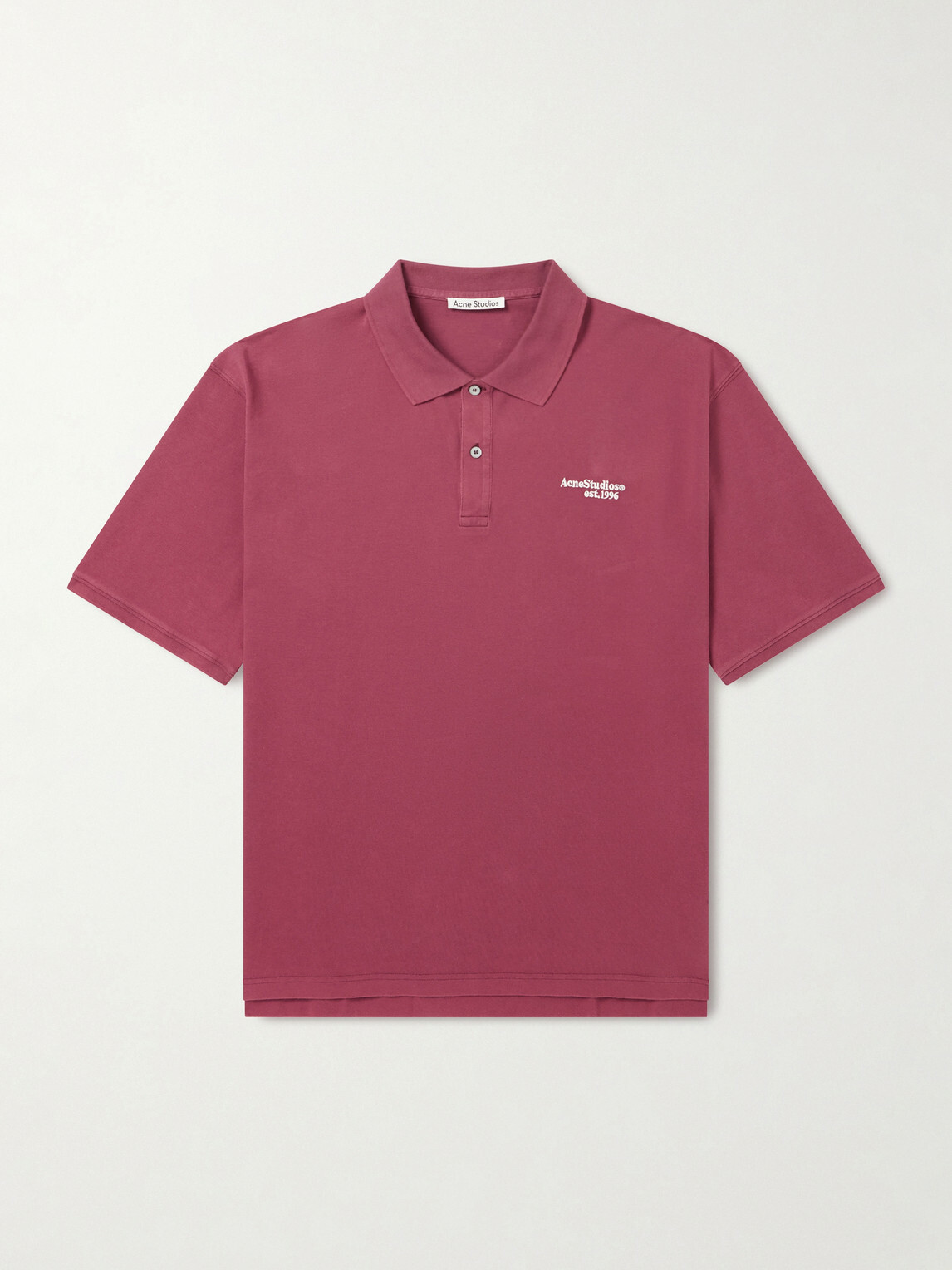 Acne Studios - Egnes Logo-Embroidered Cotton Piqué Polo Shirt - Burgundy