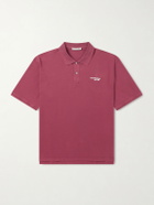 Acne Studios - Egnes Logo-Embroidered Cotton Piqué Polo Shirt - Burgundy