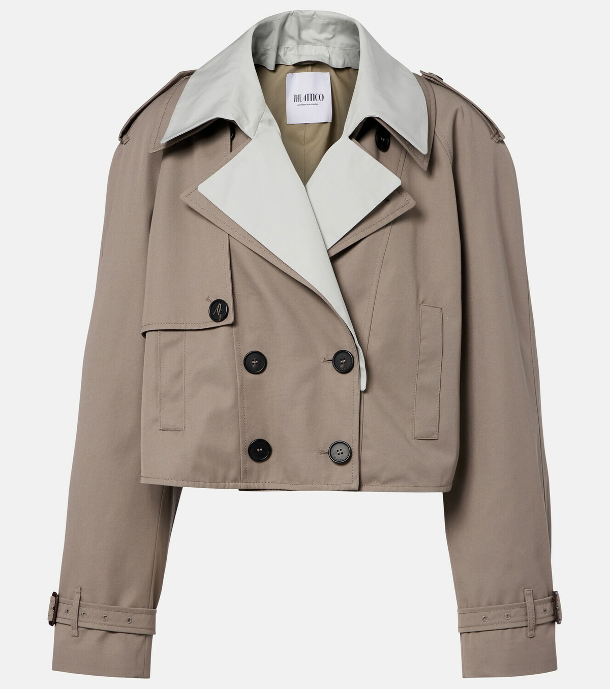 The Attico Cropped gabardine trench coat