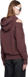 Jean Paul Gaultier Burgundy Cut Out Hoodie