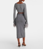 Blumarine Cropped ribbed-knit wool cardigan