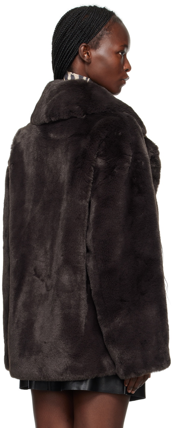 Stand Studio Brown Savannah Faux-Fur Jacket Stand Studio