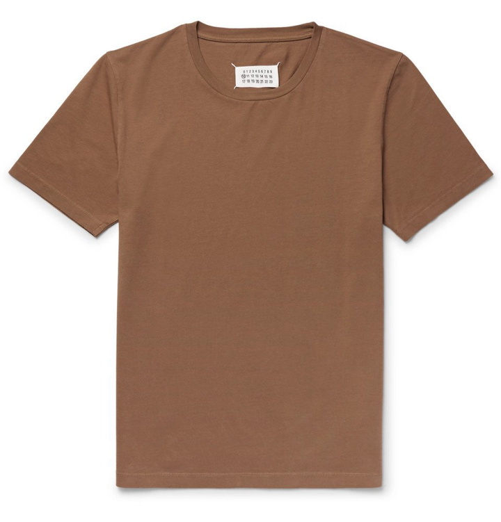 Photo: Maison Margiela - Garment-Dyed Cotton-Jersey T-Shirt - Men - Light brown