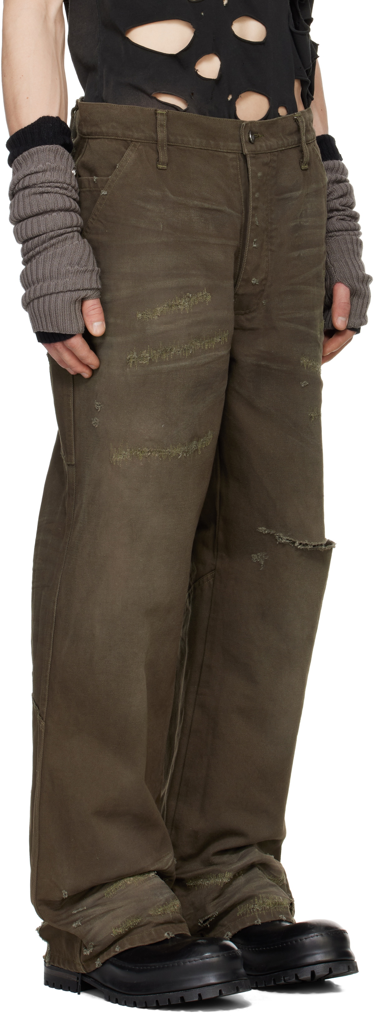Alexander Digenova Khaki Underground Repair Jeans Alexander Digenova