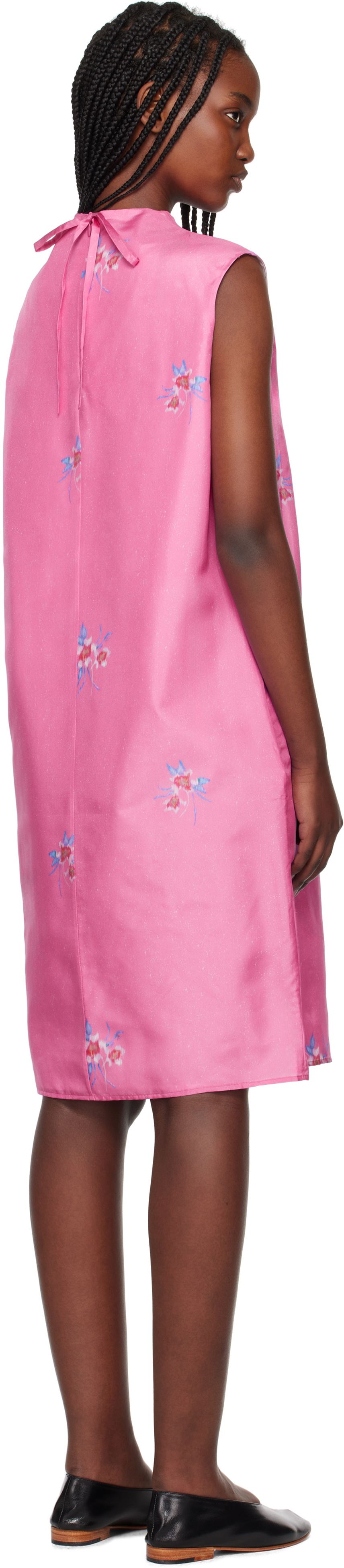 AO Yes Pink Layered Print Midi Dress