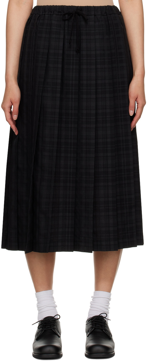 tao Black Elasticized Midi Skirt