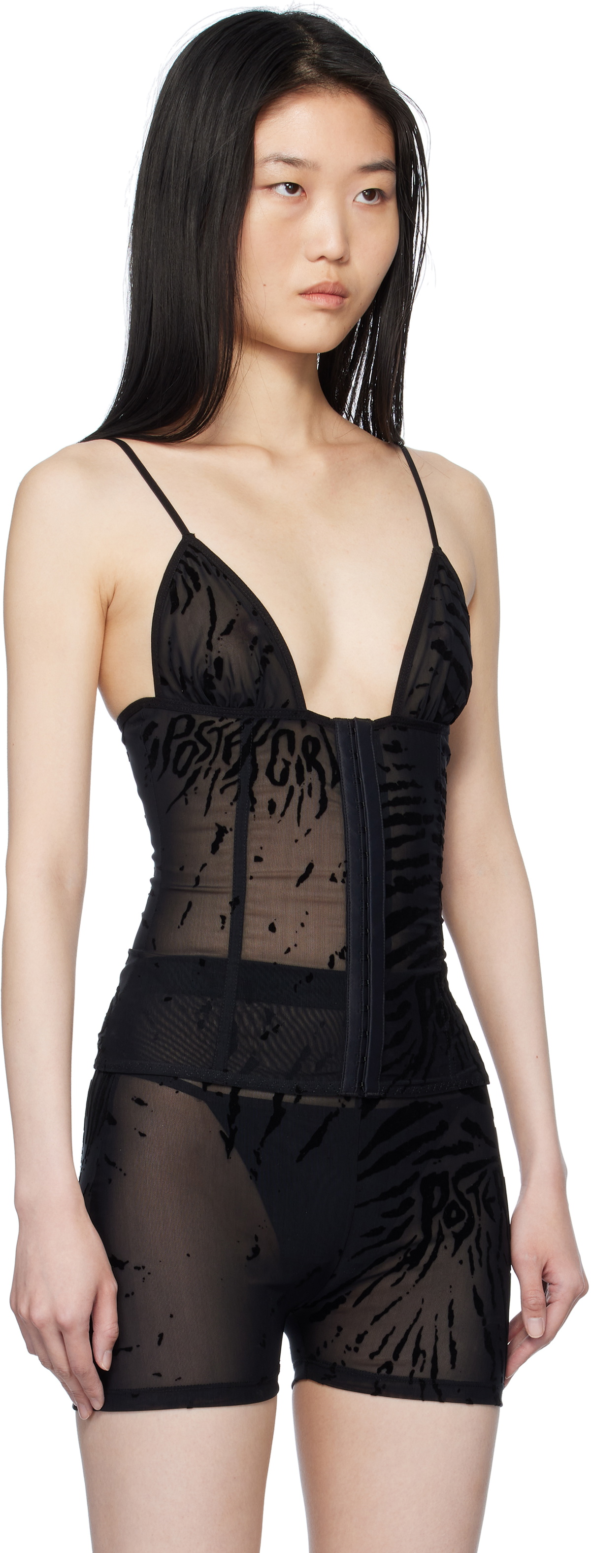 Poster Girl Black Doll Triangle Zebra Print Camisole